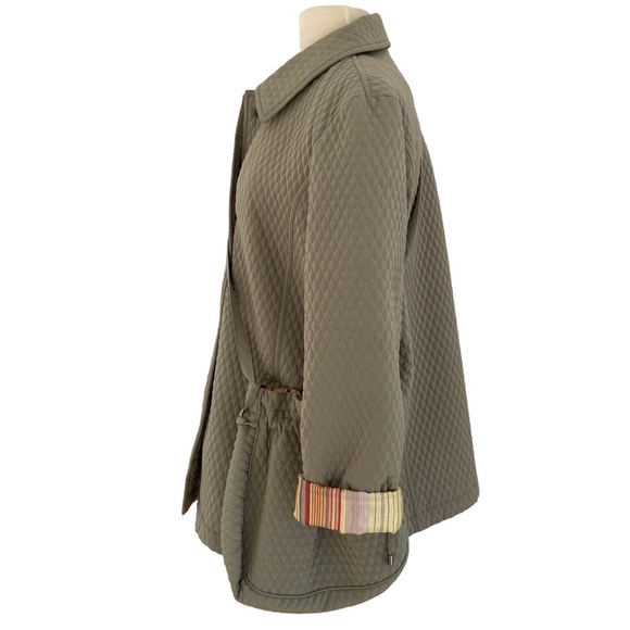 Manteaux Manteaux Quilted spring jacket &mini purse set sage green striped large - Picture 5 of 16